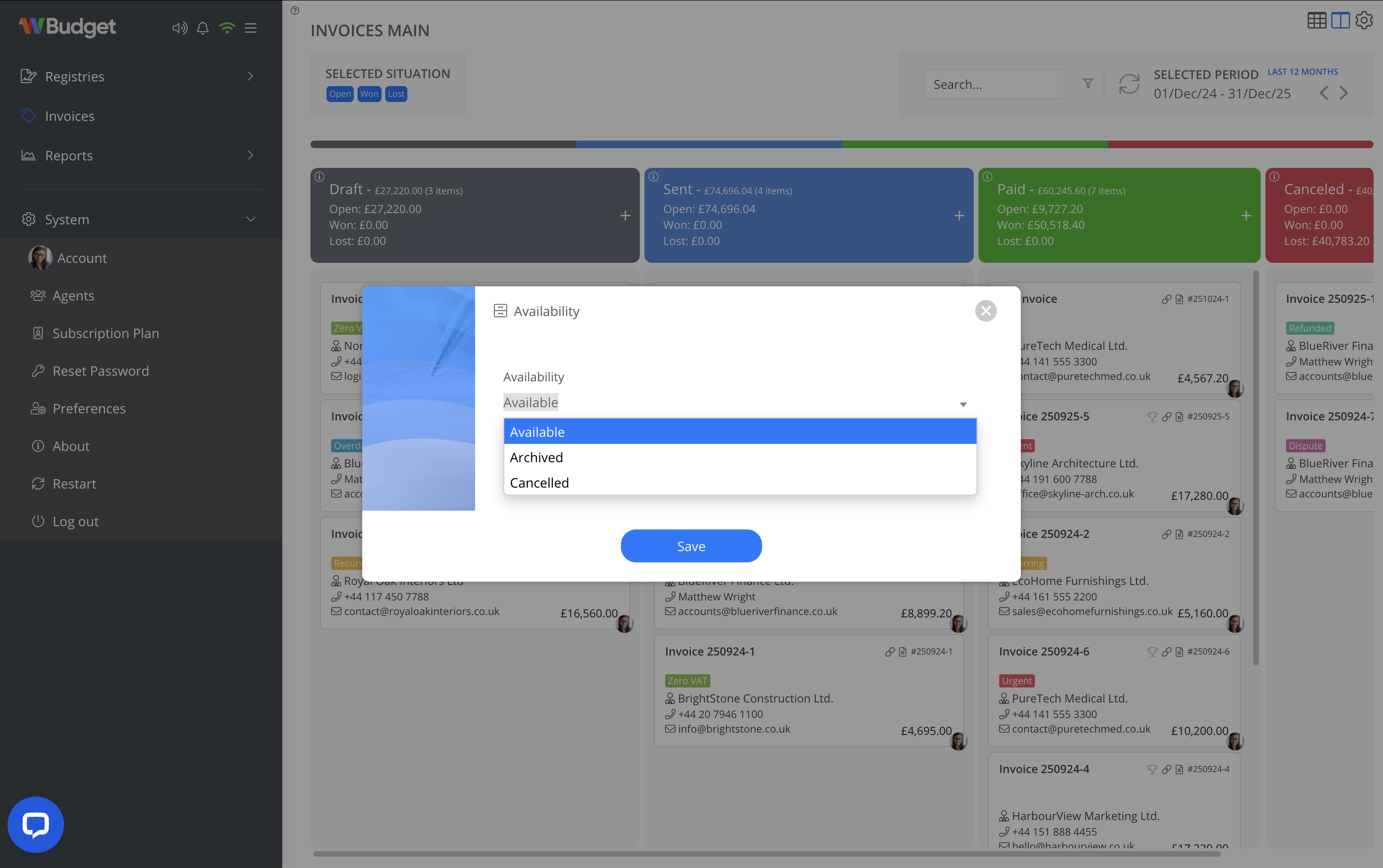 Invoice Availability